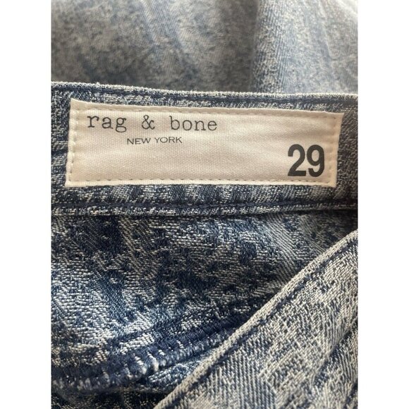 NEW Rag & Bone High Waisted Blue Denim front slit Midi Skirt Size 29 - Picture 7 of 9